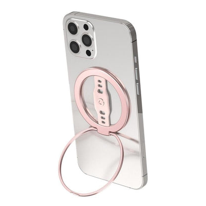 LiPUSEN LPS-201U Silicone Hand Clip Magsafe Cell Phone Holder With Magnetic Wireless Charger(Pink) - Ring Holder by LiPUSEN | Online Shopping UK | buy2fix