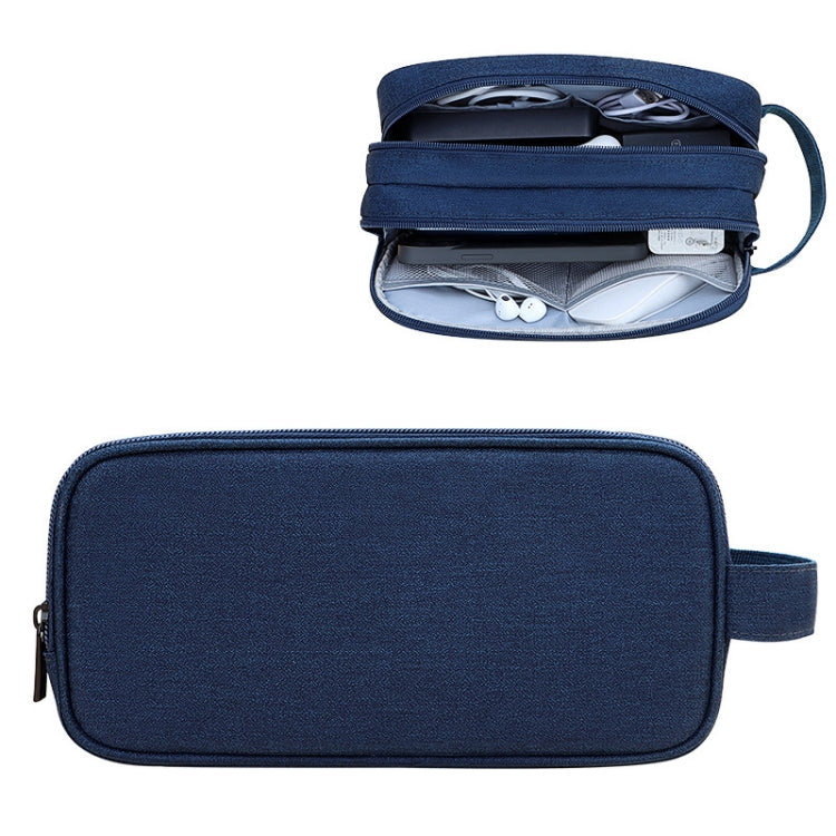 SM09 Double-layer Large Capacity Digital Accessories Storage Bag, Color: Navy Blue - Digital Storage Bag by buy2fix | Online Shopping UK | buy2fix