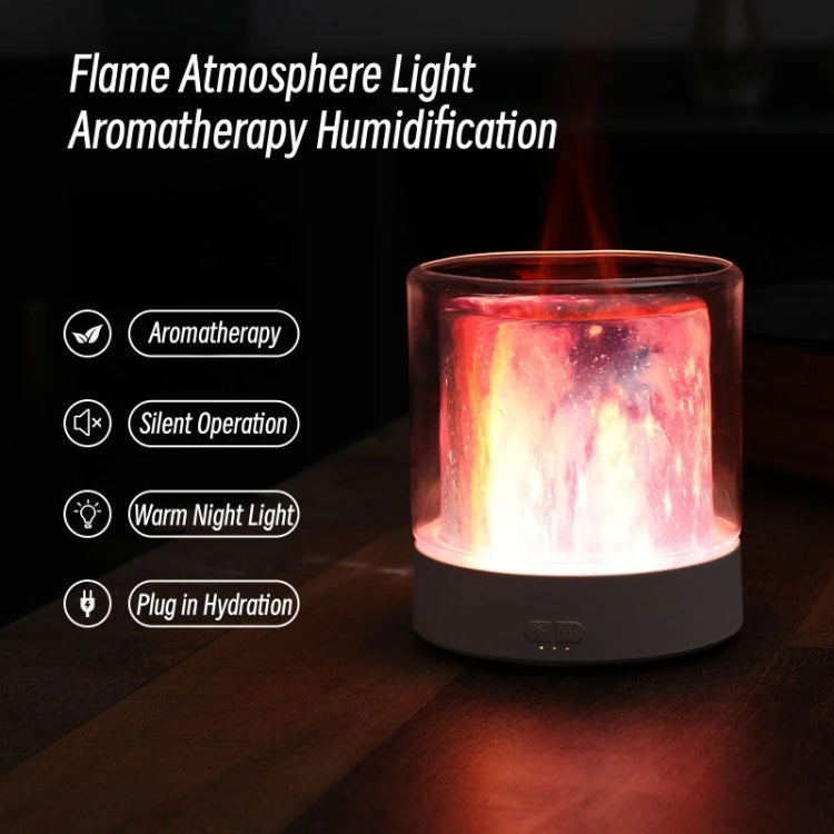 Colorful Light Flame Aromatherapy Humidifier Home Ambient Light Desktop Fragrance Diffuser(Gray) - Air Purifiers & Accessories by buy2fix | Online Shopping UK | buy2fix