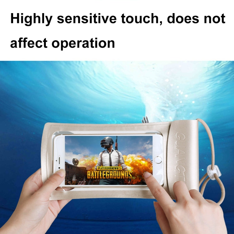 TPU Transparent Touch Screen Phone 30m Waterproof Bag Outdoor Rafting Phone Case(Silver) - Waterproof Bag by GUANGTU | Online Shopping UK | buy2fix