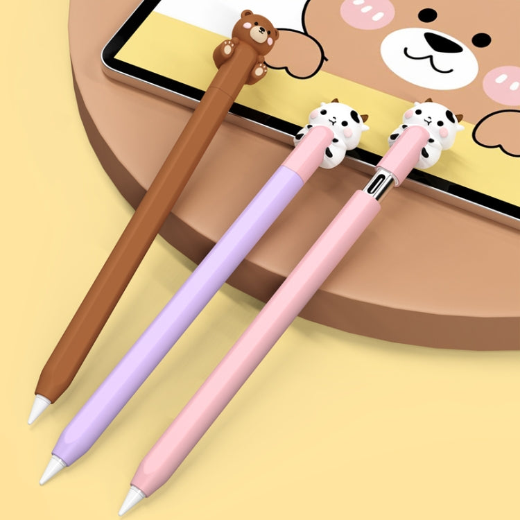 For Apple Pencil (USB-C) AhaStyle PT129-3 Stylus Cover Silicone Cartoon Protective Case, Style: White Cow - Pencil Accessories by AhaStyle | Online Shopping UK | buy2fix