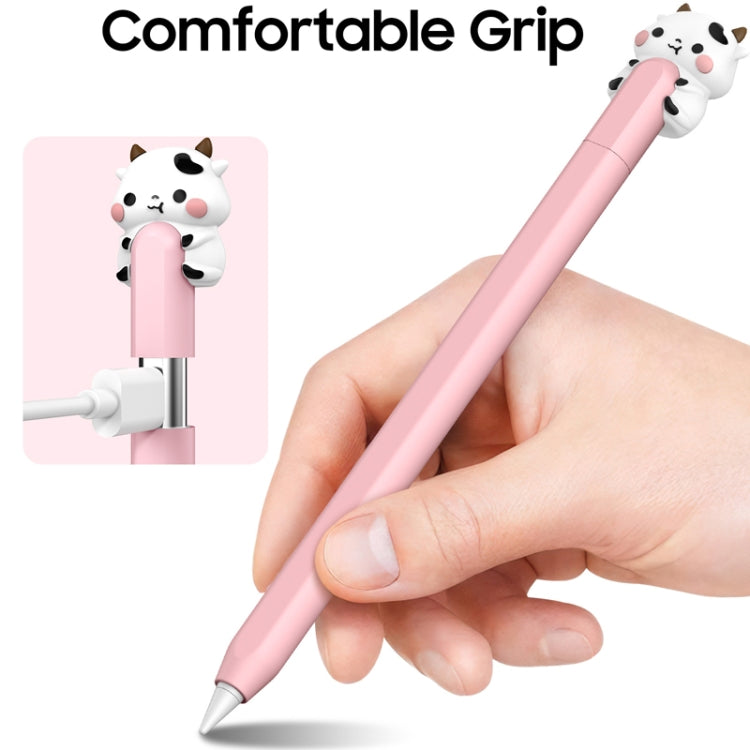 For Apple Pencil (USB-C) AhaStyle PT129-3 Stylus Cover Silicone Cartoon Protective Case, Style: Pink Cow - Pencil Accessories by AhaStyle | Online Shopping UK | buy2fix