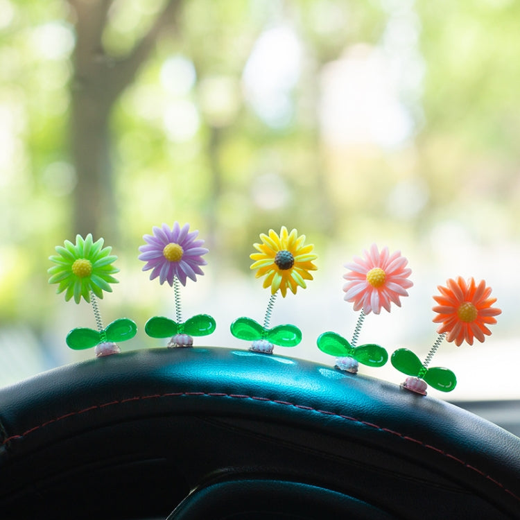 Cute Small Daisy Car Ornament Car Dashboard Shaking Decoration(Yellow) - Ornaments by buy2fix | Online Shopping UK | buy2fix