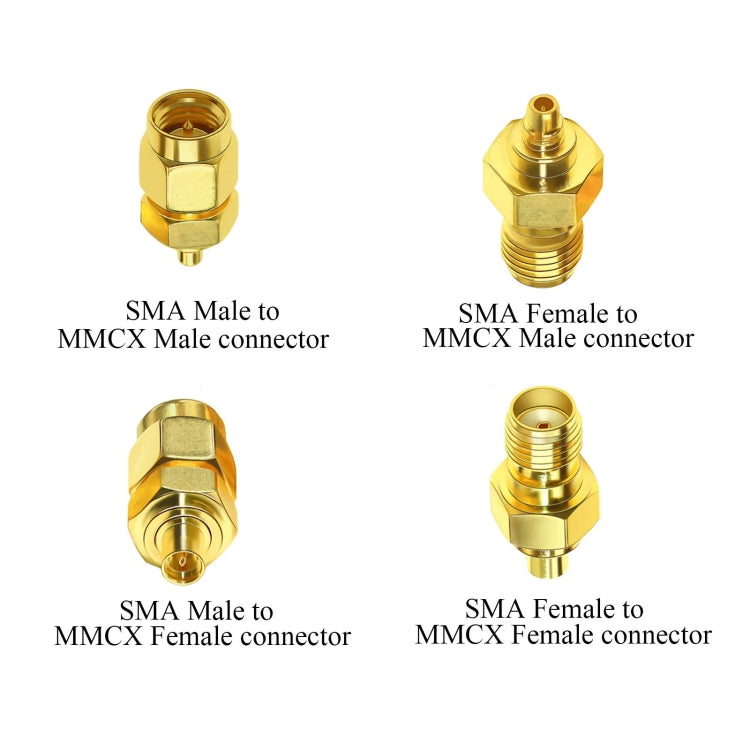 SMA Female To MMCX Female Coaxial Adapter Kit Brass Coaxial Connector RF Antenna Adapter - DVB-T & Simulation Antenna by buy2fix | Online Shopping UK | buy2fix