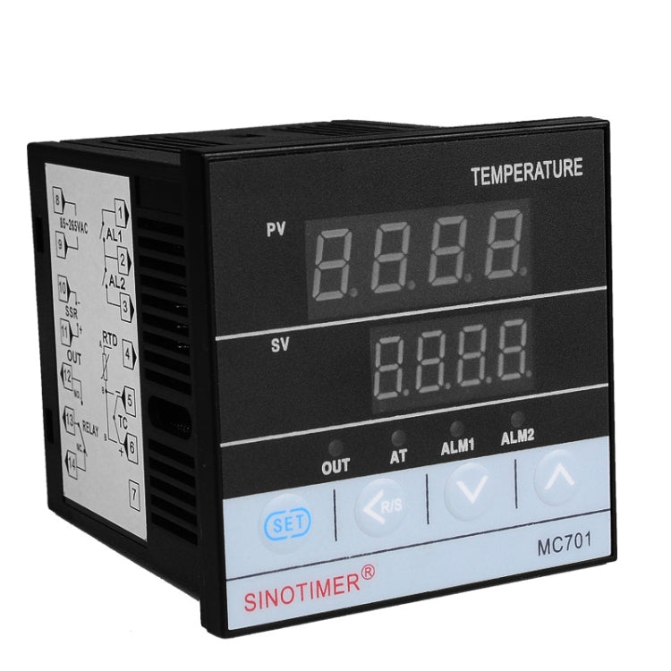 SINOTIMER MC701 Universal Input Short Case PID Intelligent Temperature Controller Meter Heating Cooling Relay SSR Solid State Output - Thermostat & Thermometer by SINOTIMER | Online Shopping UK | buy2fix