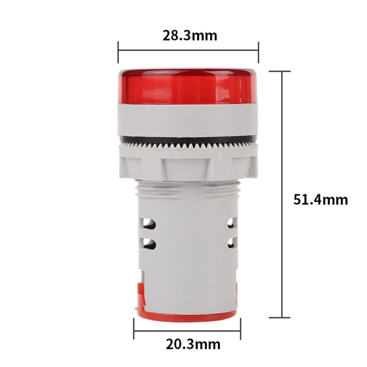 SINOTIMER ST16A Round 22mm LED Digital Signal Light 220V AC Ammeter 0-100A AC Current Indicator Light(02 White) - Current & Voltage Tester by SINOTIMER | Online Shopping UK | buy2fix