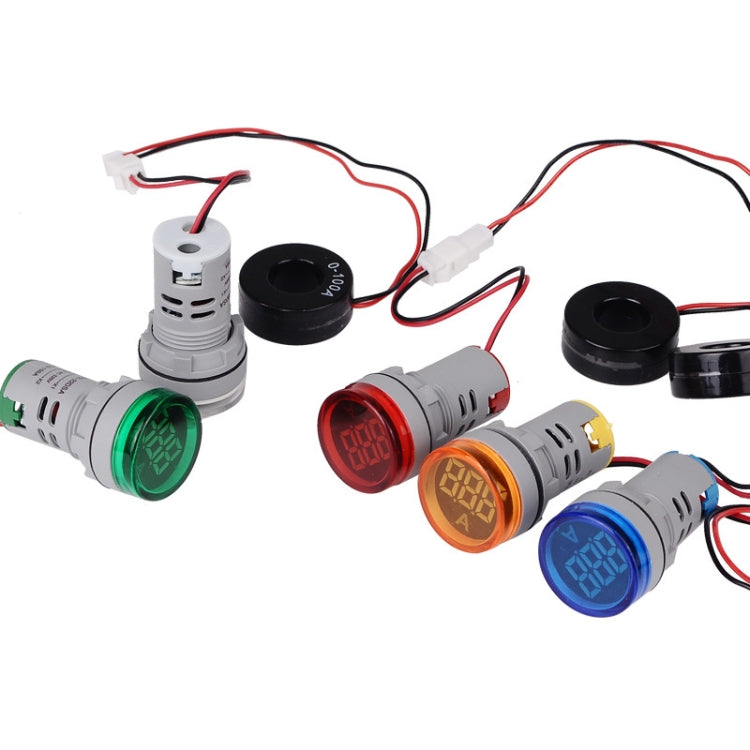 SINOTIMER ST16A Round 22mm LED Digital Signal Light 220V AC Ammeter 0-100A AC Current Indicator Light(04 Green) - Current & Voltage Tester by SINOTIMER | Online Shopping UK | buy2fix