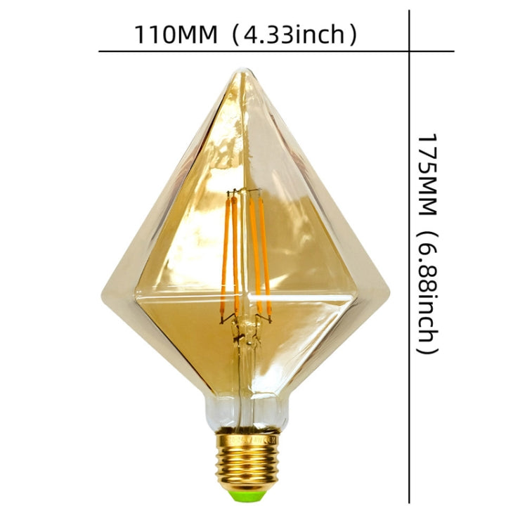 E27 Screw Port LED Vintage Light Shaped Decorative Illumination Bulb, Style: Diamond Gold(110V 4W 2700K) - LED Blubs & Tubes by buy2fix | Online Shopping UK | buy2fix