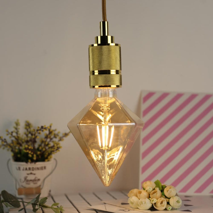 E27 Screw Port LED Vintage Light Shaped Decorative Illumination Bulb, Style: Flat Diamond Gold(110V 4W 2700K) - LED Blubs & Tubes by buy2fix | Online Shopping UK | buy2fix