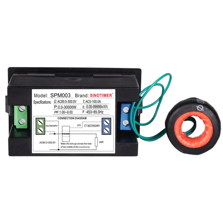 SINOTIMER SPM003 AC LED Digital Voltmeter Frequency Factors Meter Power Monitor, Specification: AC200-450V 100A - Current & Voltage Tester by SINOTIMER | Online Shopping UK | buy2fix