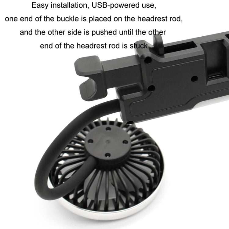 Car Double-head Hose Seat Fan with Light(Black) - Heating & Fans by buy2fix | Online Shopping UK | buy2fix