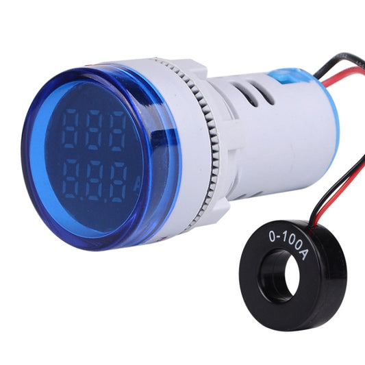 SINOTIMER ST16VA Round 22mm LED Digital Display AC Voltage Current Indicator AC 60-500V 0-100A(03 Blue) - Current & Voltage Tester by SINOTIMER | Online Shopping UK | buy2fix