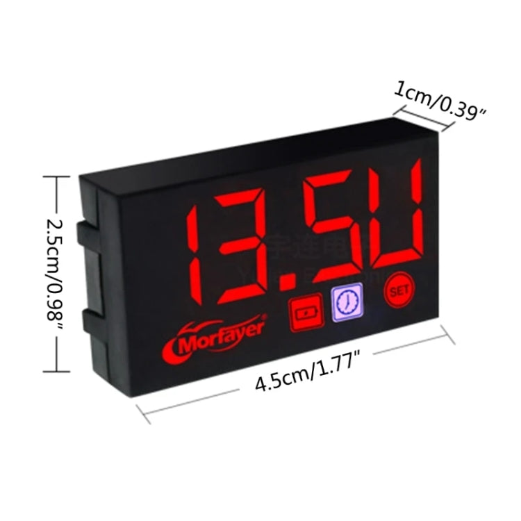 Compact LED Digital Display Time Voltmeter, Specification: 2 in 1 Water Temperature White - Electrical Instruments by buy2fix | Online Shopping UK | buy2fix