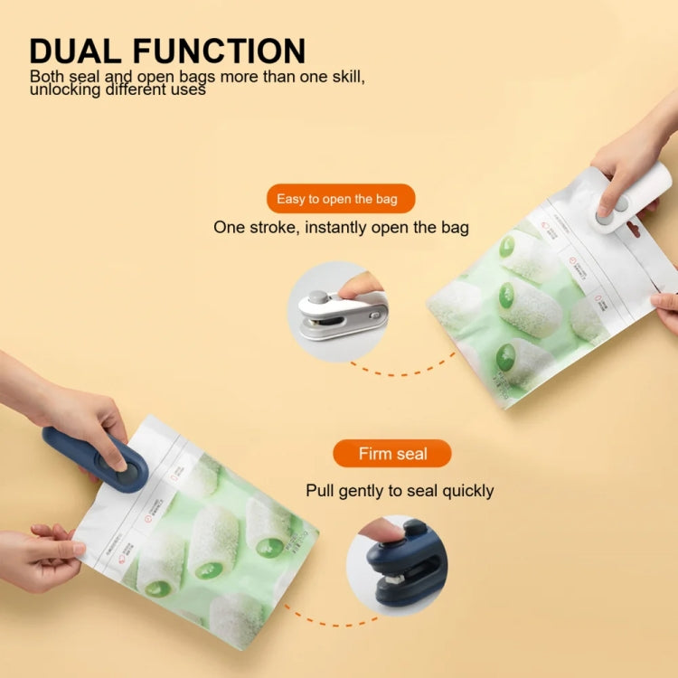 2 In 1 Vacuum Sealing Machine Portable Pressure Plastic Bag Sealing Device With Cutter(White) - Preservation Supplies by buy2fix | Online Shopping UK | buy2fix