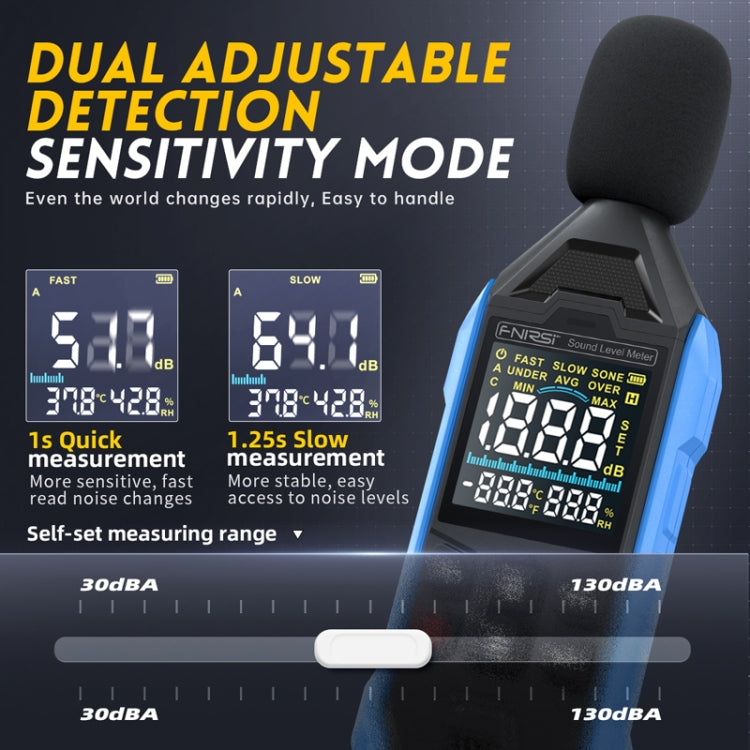 FNIRSI Noise Decibel Meter Home Volume Detector(Blue) - Light & Sound Meter by FNIRSI | Online Shopping UK | buy2fix