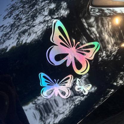 3pcs /Set Butterfly Hollow Car Scratch Decorative Fuel Tank Cap Sticker(Colorful) - Decorative Sticker by buy2fix | Online Shopping UK | buy2fix