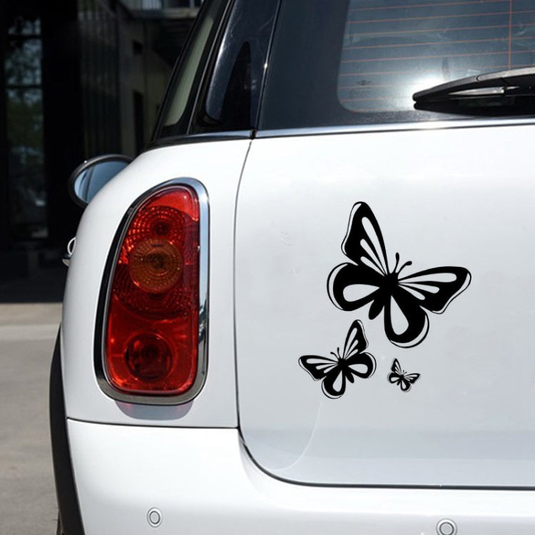 3pcs /Set Butterfly Hollow Car Scratch Decorative Fuel Tank Cap Sticker(Reflective White) - Decorative Sticker by buy2fix | Online Shopping UK | buy2fix