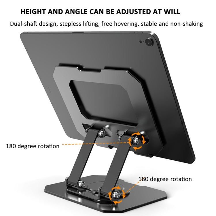 Metal Cooling Tablet Stand Rotatable Adjustable Base Support(Black) - Desktop Holder by buy2fix | Online Shopping UK | buy2fix