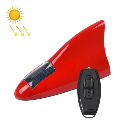 Solar Remote Control Signal Radio Shark Fin Antenna Anti-Tailgating Roof Warning Light(Red) - Warning Lights by buy2fix | Online Shopping UK | buy2fix