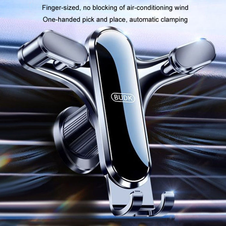 BUDK Triangle Gravity Sensor Car Phone Bracket Car Air Vent Navigation Holder, Model: Bent Suction Cup Base Model - Universal Car Holders by BUDK | Online Shopping UK | buy2fix