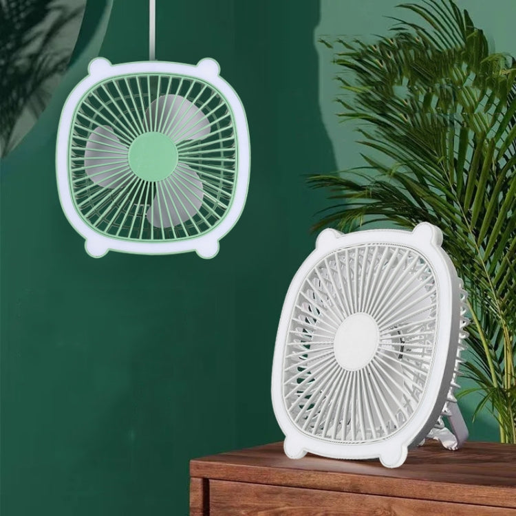 Rechargeable Table Fan With Reading LED Light  3 Wind Speed Adjustment(White) - Electric Fans by buy2fix | Online Shopping UK | buy2fix