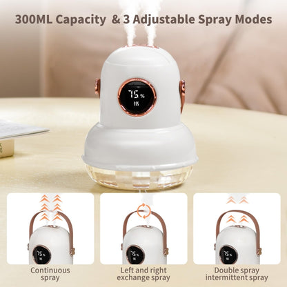 ICARER FAMILY IF-JS01 USB Charging Desktop Night Light Dual-spray Humidifier, Color: White (Doll) - Air Purifiers & Accessories by ICARER FAMILY | Online Shopping UK | buy2fix