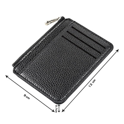 Multi-card Slot Zipper Card Holder Large Capacity Ultra-thin Coin Purse(Coffee) - Card & Passport Bags by Pieru | Online Shopping UK | buy2fix