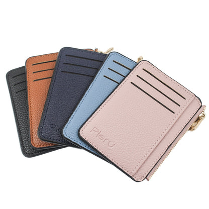 Multi-card Slot Zipper Card Holder Large Capacity Ultra-thin Coin Purse(Coffee) - Card & Passport Bags by Pieru | Online Shopping UK | buy2fix