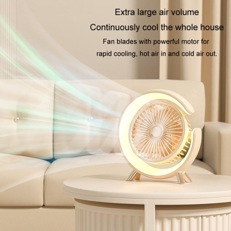 USB Charging Desktop Fan With Light Student Dormitory Light Sound Office Aroma Desktop Fan(Dark Blue) - Electric Fans by buy2fix | Online Shopping UK | buy2fix