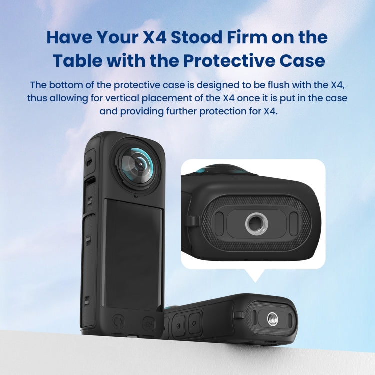 For Insta360 X4 AMagisn Silicone Protective Cover Lens Cover Black - Case & Bags by aMagisn | Online Shopping UK | buy2fix