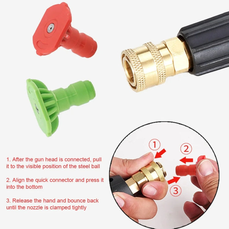 High-pressure Car Washer Nozzle Fan-shaped 1/4 Quick Plug Connector Water Rifle Parts, Specification: 25 Degree (2.0 Nozzle) - Car Washer & Accessories by buy2fix | Online Shopping UK | buy2fix