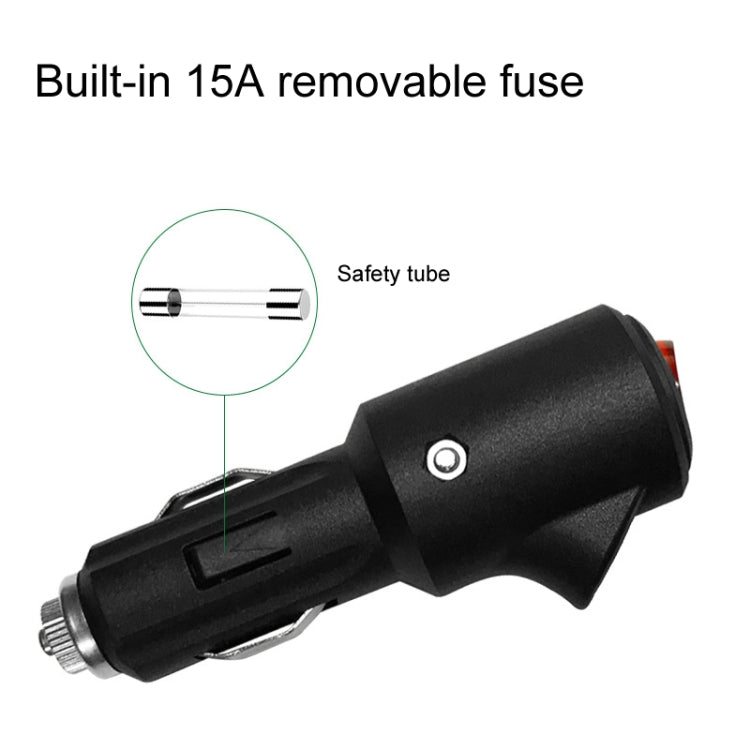 15A Car LED Indicator Light With Switch Cigarette Lighter Plug(Assembled) - Cigar Socket by buy2fix | Online Shopping UK | buy2fix