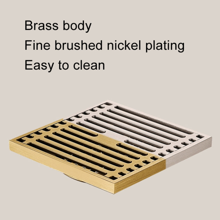 All Copper Brushed Anti-Odor Floor Drain Gravity Copper Core Bathroom Floor Drain, Specification: 8x30cm Long Medium Drain - Drain Strainers by buy2fix | Online Shopping UK | buy2fix