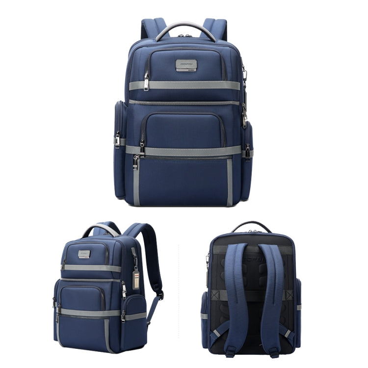 Bopai 61-121601 Large Capacity Waterproof Business Laptop Backpack With USB+Type-C Port(Blue) - Backpack by Bopai | Online Shopping UK | buy2fix