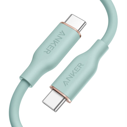 ANKER A8553 Powerline III 1.8m Skin Friendly Dual Type-C Data Cable PD100W Fast Charging Cable(Mint Green) - USB-C & Type-C Cable by ANKER | Online Shopping UK | buy2fix