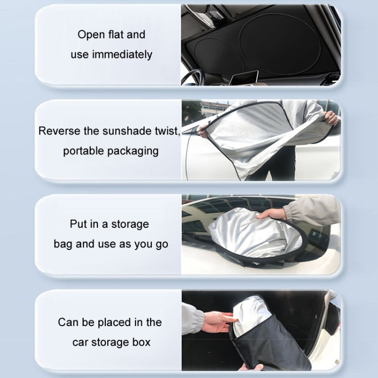 150x80cm For Tesla Car Sun Protection Heat Insulation Folding Sunshade - Window Foils & Solar Protection by buy2fix | Online Shopping UK | buy2fix