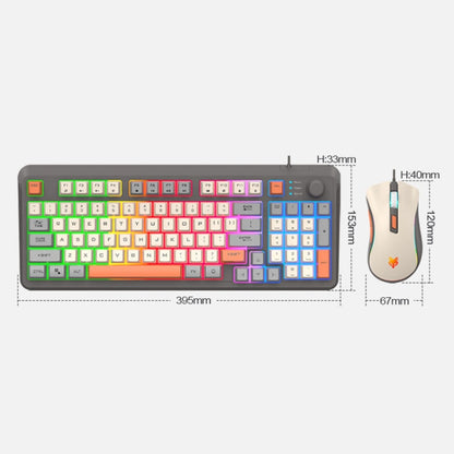 XUNSVFOX K820 Wired Gaming Mechanical Feeling 94 Keys Keyboard And Mouse Set(Lake Blue) - Wired Keyboard by XUNSVFOX | Online Shopping UK | buy2fix