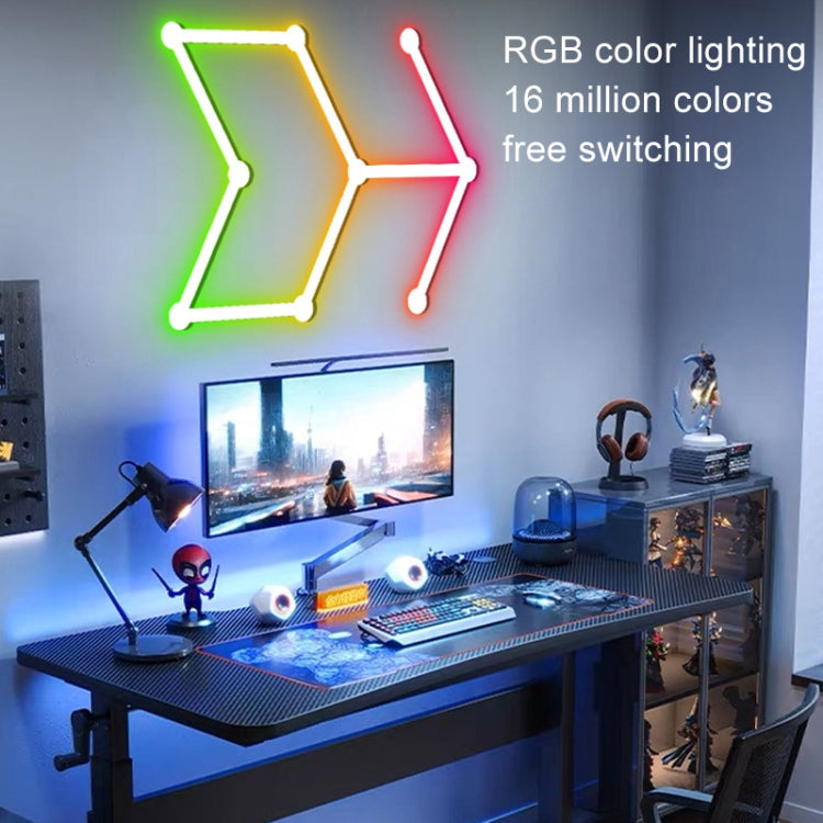 JSK-P22 5V Bluetooth RGB Stitching Light E-Sports Atmosphere Decorative Lamp, Style: 9 Sections+USB To DC Line+EU Plug(Black) - Novelty Lighting by buy2fix | Online Shopping UK | buy2fix