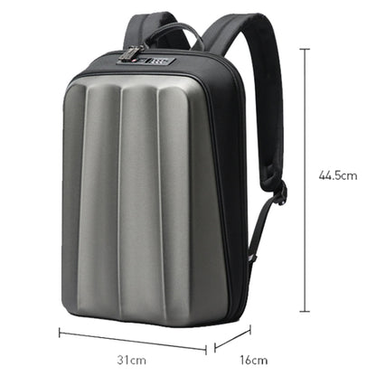 Bopai 61-122579 Large Capacity Hard Shell Password Lock Waterproof Business Laptop Backpack(Grey) - Backpack by Bopai | Online Shopping UK | buy2fix