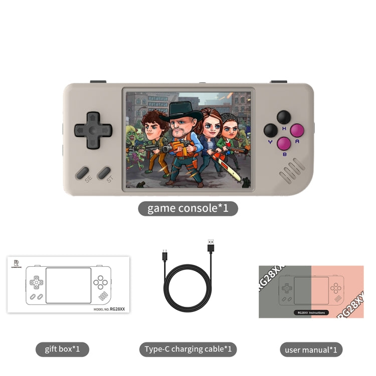 ANBERNIC RG28XX Retro Handheld Game Console 2.83-Inch IPS Screen Linux OS 64GB+128GB(Beige) - Pocket Console by ANBERNIC | Online Shopping UK | buy2fix