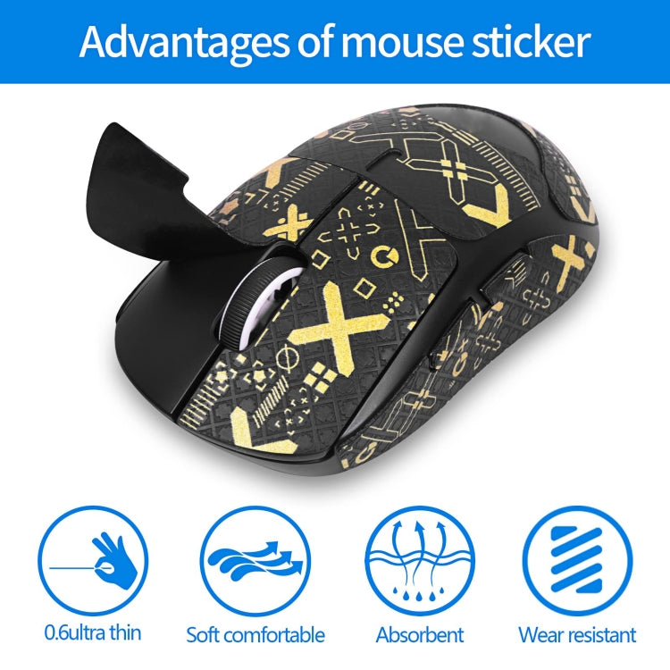 For Logitech GPW 2-Generation Mouse Anti-Slip Stickers Absorb Sweat Paste, Color: Black Print Fully Surround - Silicone / Sticker by buy2fix | Online Shopping UK | buy2fix