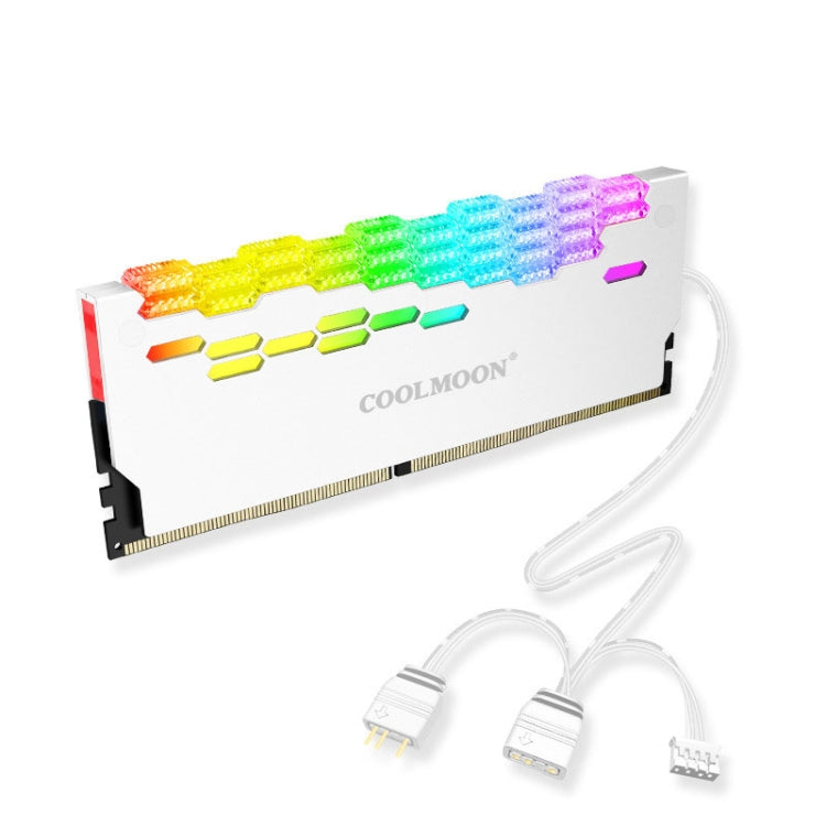 COOLMOON RA-2 Heatsink Cooler ARGB Colorful Flashing Memory Bank Cooling Radiator For PC Desktop Computer Accessories(White) - Fan Cooling by COOLMOON | Online Shopping UK | buy2fix