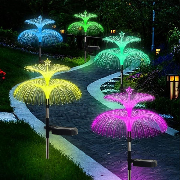 Solar Optical Fiber Jellyfish Lights Outdoor LED Waterproof Garden Decoration Ambiance Light, Style: Stars (Stainless Steel Tube) - Solar Lights by buy2fix | Online Shopping UK | buy2fix