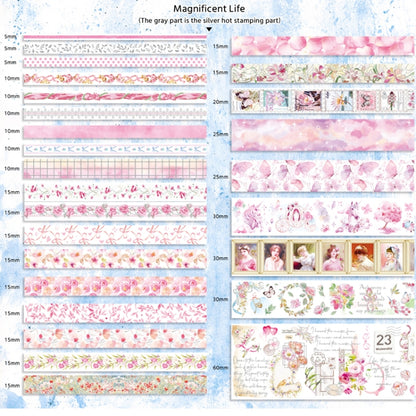 27rolls /Box Long Season Washi Tape DIY Scrapbook Stickers(Glamorous Life) - Handbook Decorative Stickers by buy2fix | Online Shopping UK | buy2fix