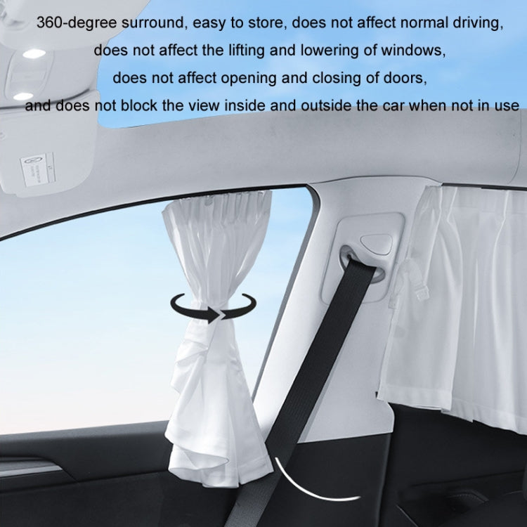 For Tesla Model 3 4pcs White Car Side Window Privacy Sun Protection Curtain - Window Foils & Solar Protection by buy2fix | Online Shopping UK | buy2fix