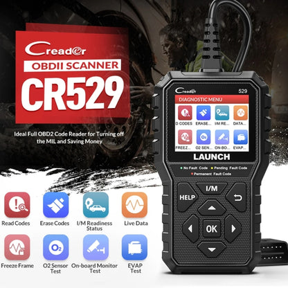 Launch Creader CR529 OBD2 Car Engine Fault Tester Code Scanner(Black) - Code Readers & Scan Tools by Launch | Online Shopping UK | buy2fix