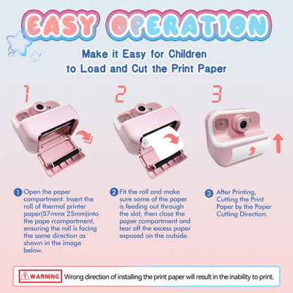 M8 2.4-Inch 1080P HD 2400W Pixel Dual-Camera Children Thermal Printing Camera, Color: Pink - Children Cameras by buy2fix | Online Shopping UK | buy2fix