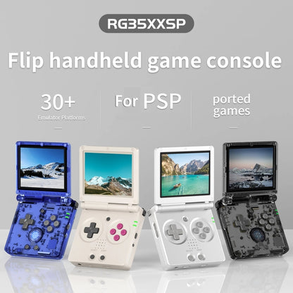 ANBERNIC RG35XXSP 3.5'' IPS Screen Flip Handheld Console Linux System WIFI Retro Video Game Player  64G+128G(Grey) - Pocket Console by ANBERNIC | Online Shopping UK | buy2fix