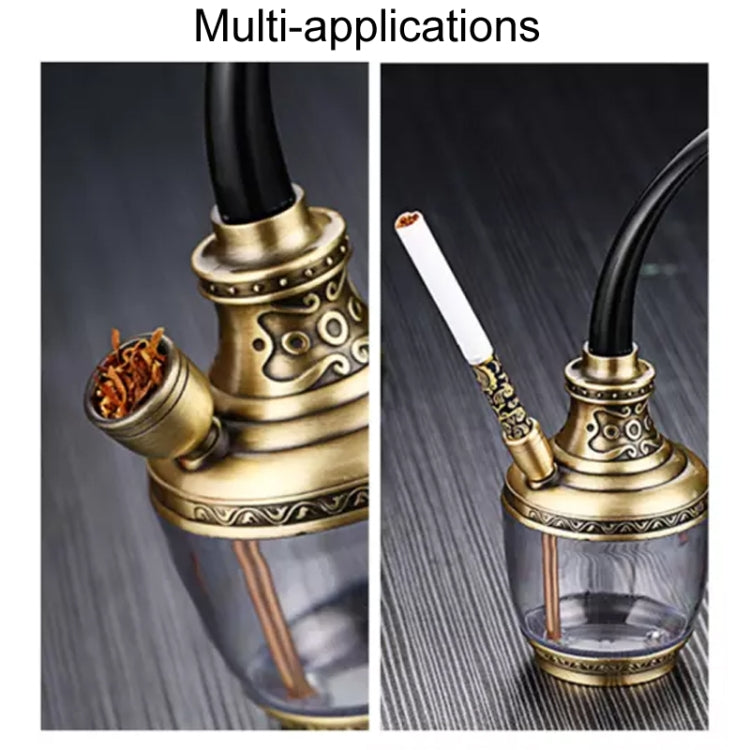 HENGDA HD-806 Dual Purpose Multifunctional Filtered Hookah With Long Hose(Gold) - Hookah Accessories by HENGDA | Online Shopping UK | buy2fix