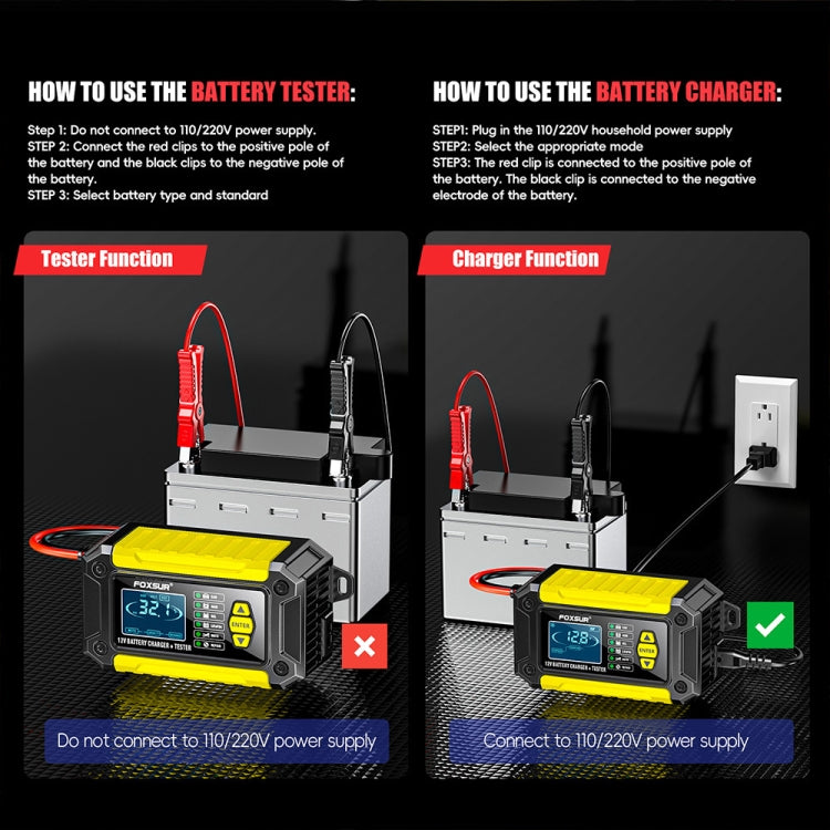 FOXSUR Cars Motorcycles 12V Lithium Cattery Charger With Battery Detection(AU Plug) - Battery Charger by FOXSUR | Online Shopping UK | buy2fix